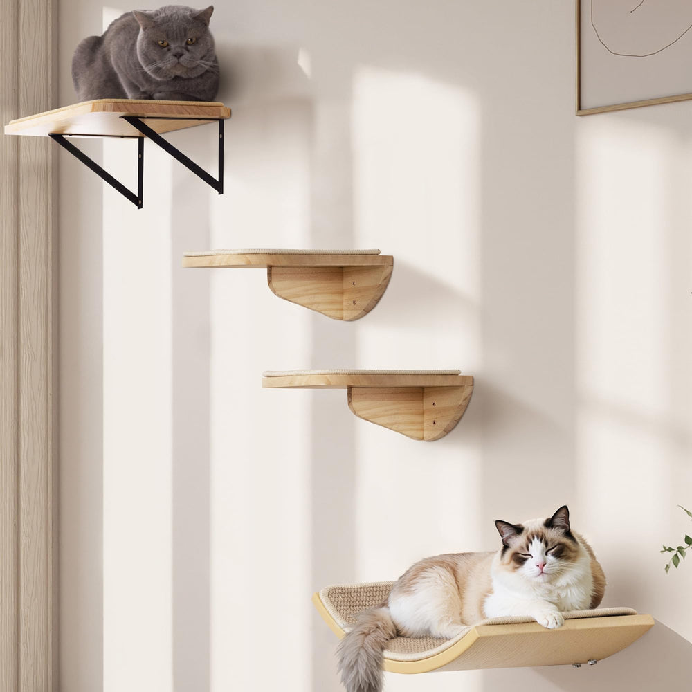Peluomoz estantería para gato en pared con nido curvo, descanso cómodo.