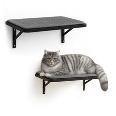 PEL UOMOZ estantes de pared para gatos, doble set en negro, descanso elevado seguro