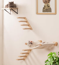 Peluomoz estantes pared gatos: conjunto completo para juego y descanso en casa.