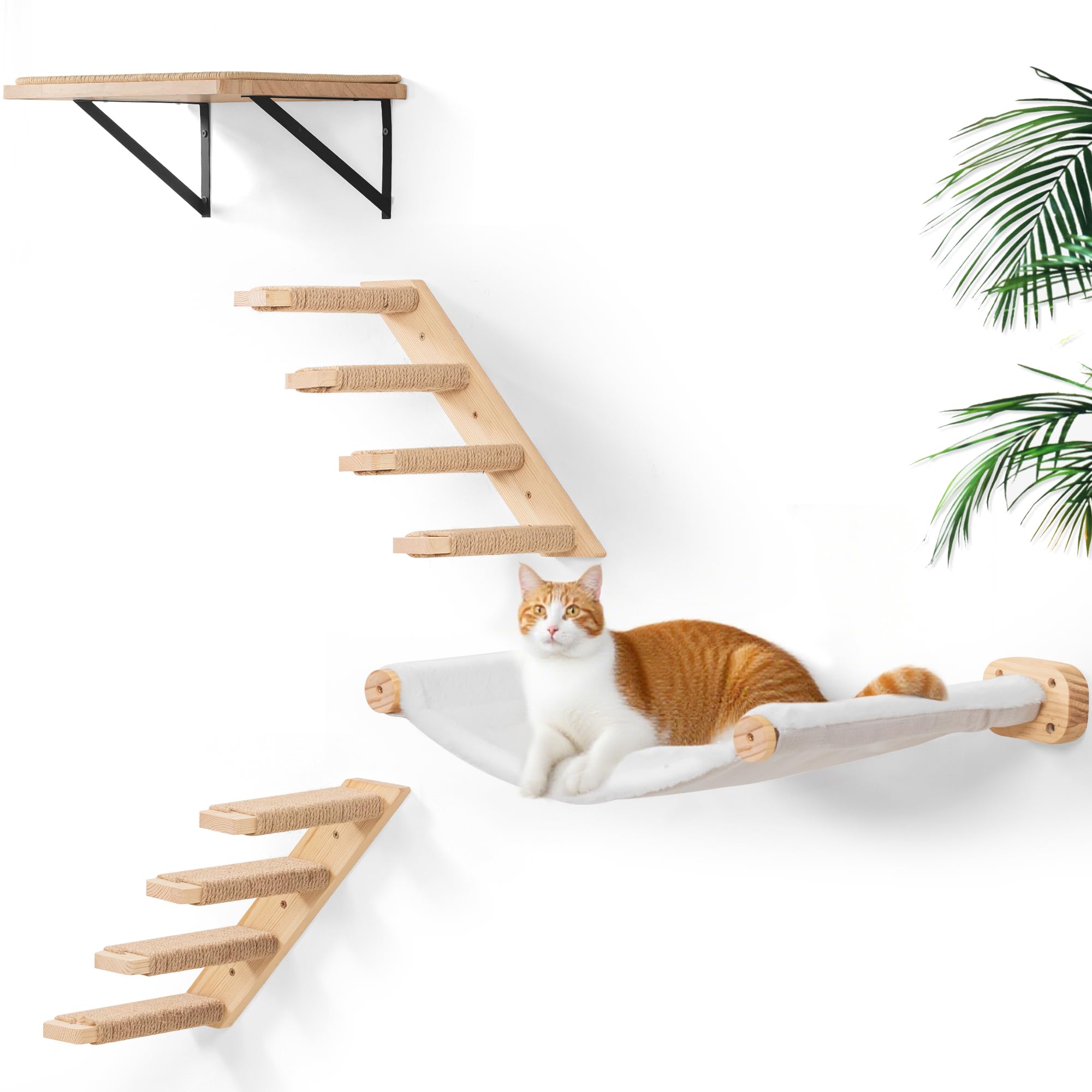 PELUMOZ hamaca-pared-gato-flotante, ideal para siestas suaves y juego vertical.