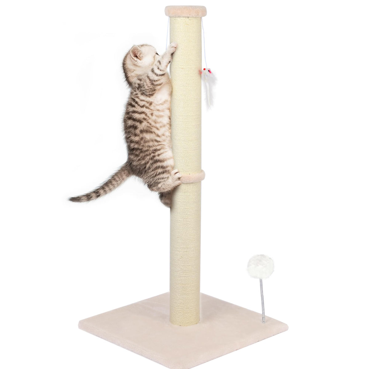 peluomoz poste rascador gato 36 pulgadas, ideal para estirar y rascar.