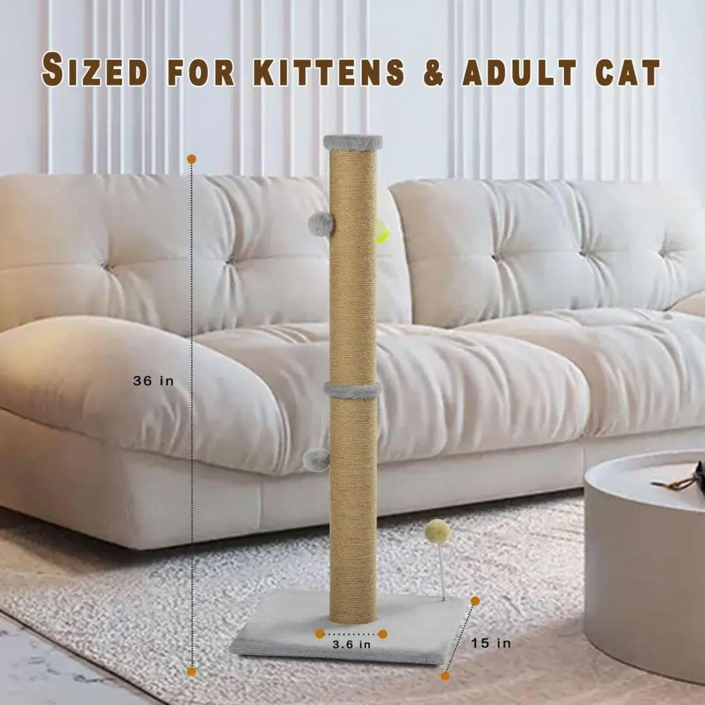 PelúomoZ rascador vertical de 36 pulgadas, ideal para gatos.