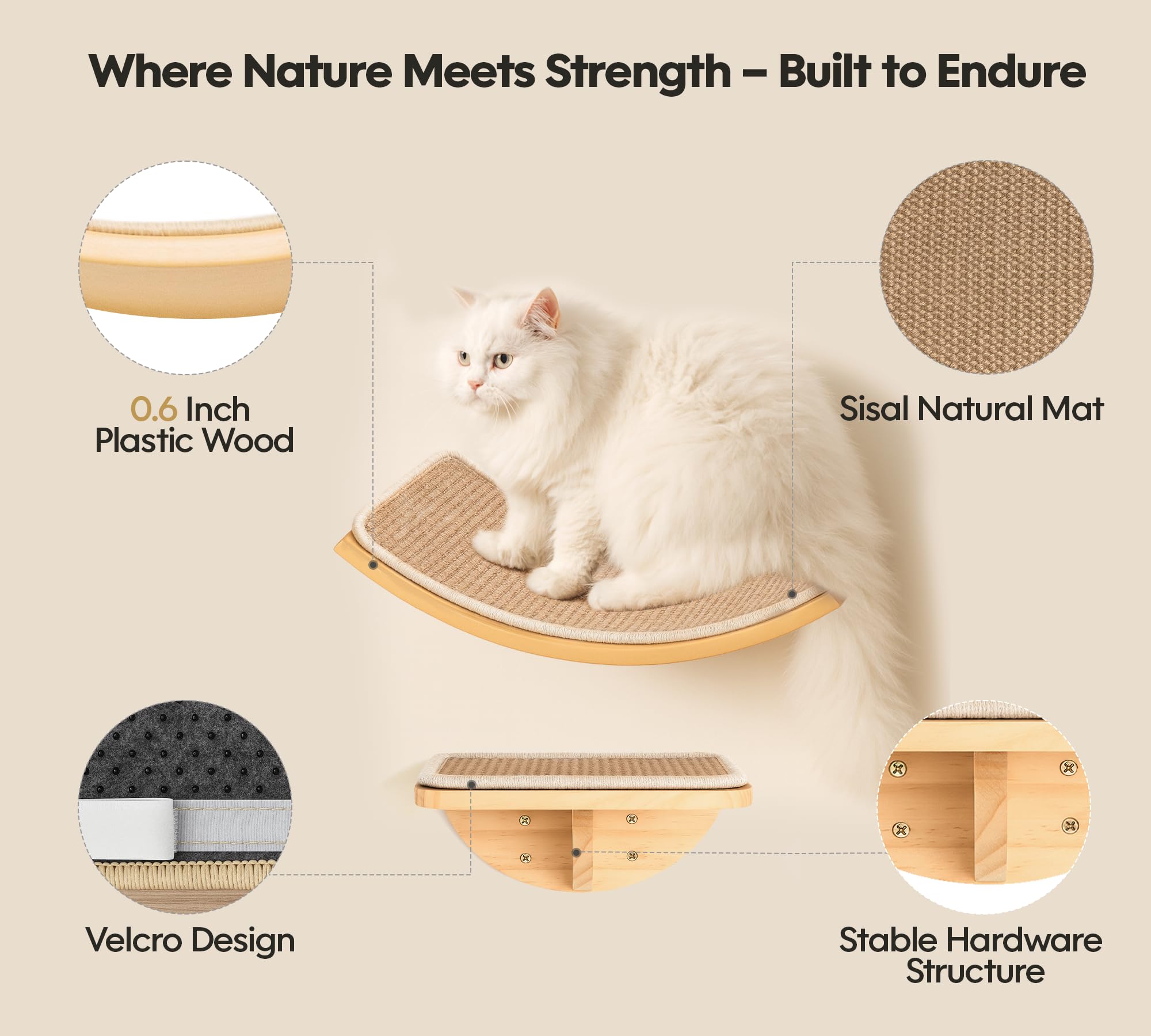 PELUMOZ sisal pad rasca: superficie duradera y fácil de limpiar.