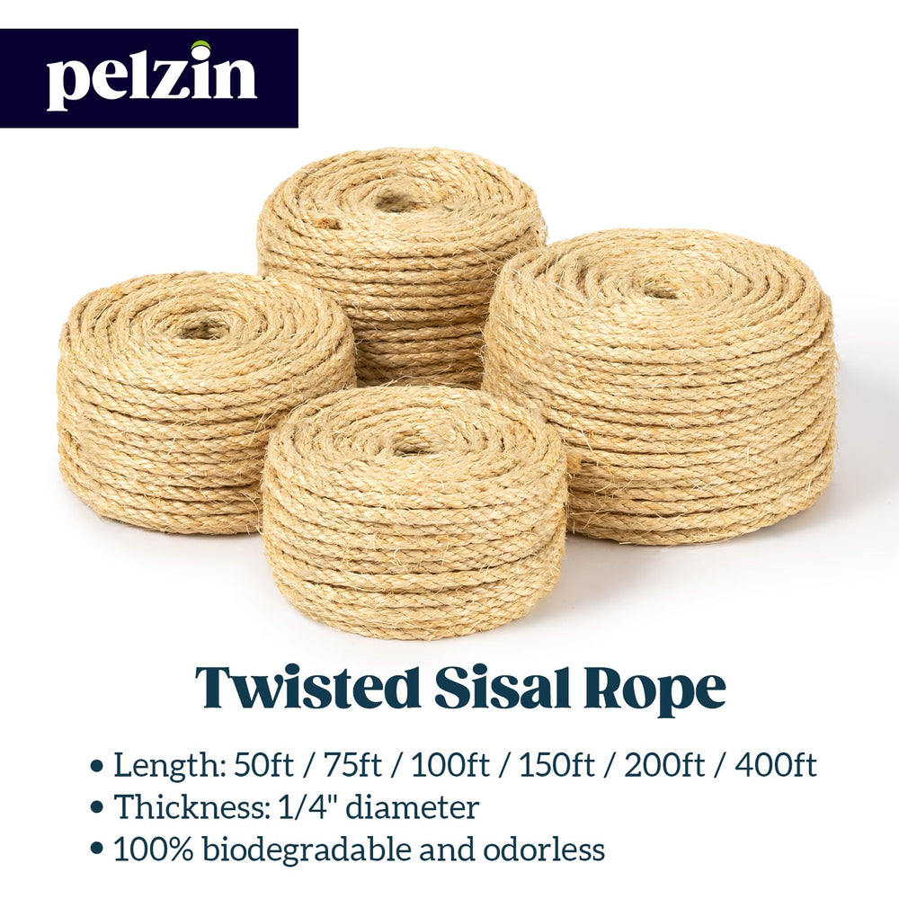 PELZIN cuerda para juguetes de gato, textura durable para mimos felinos.
