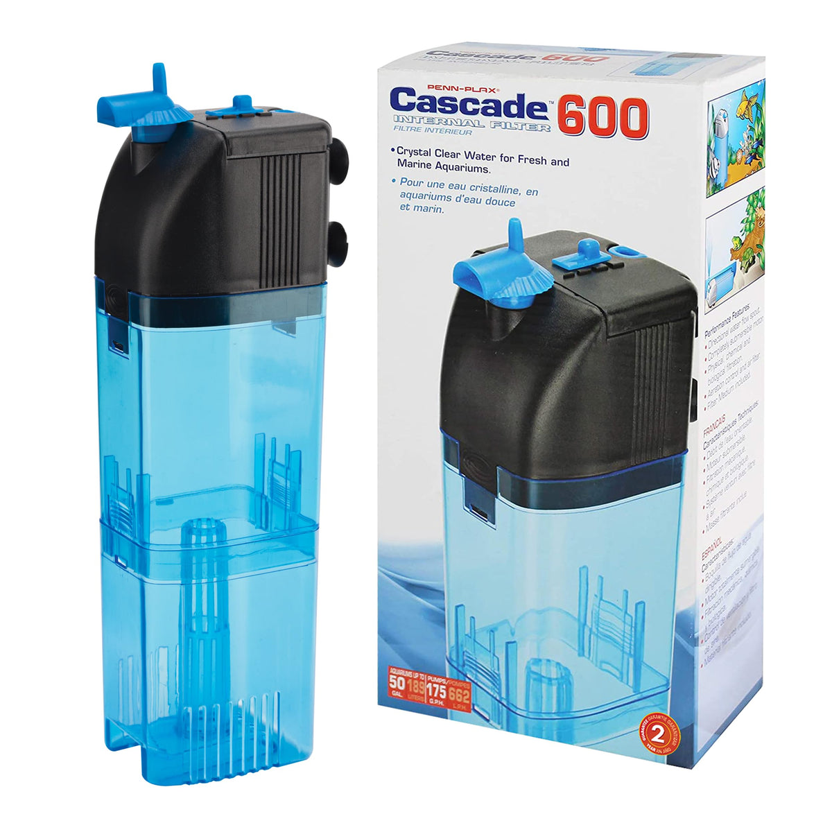 Penn-Plax Cascade 600 filtro interno submersible para acuarios pequeños