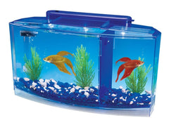 Penn-Plax Deluxe Triple Betta Tank, tanque bow front para tres bettas, diseño seguro.