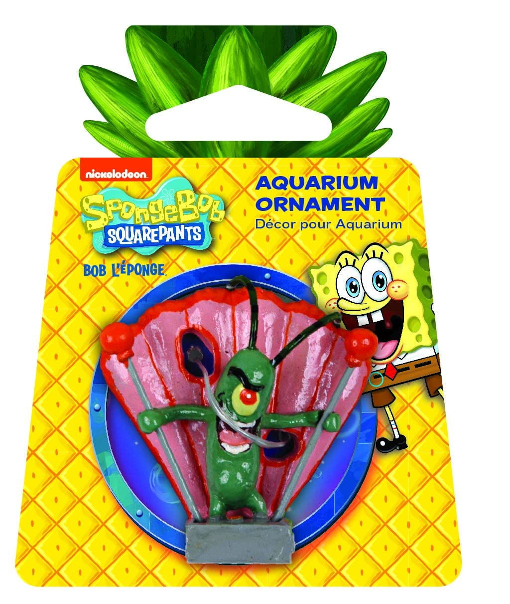 Adorno Penn-Plax Plankton mini para acuario, decoro temático Bikini Bottom.