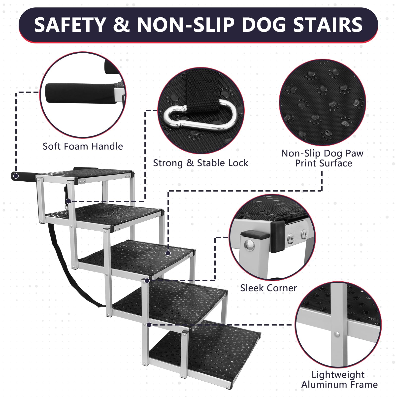 PENSUN rampa para vehículo para perros con acceso cómodo.
