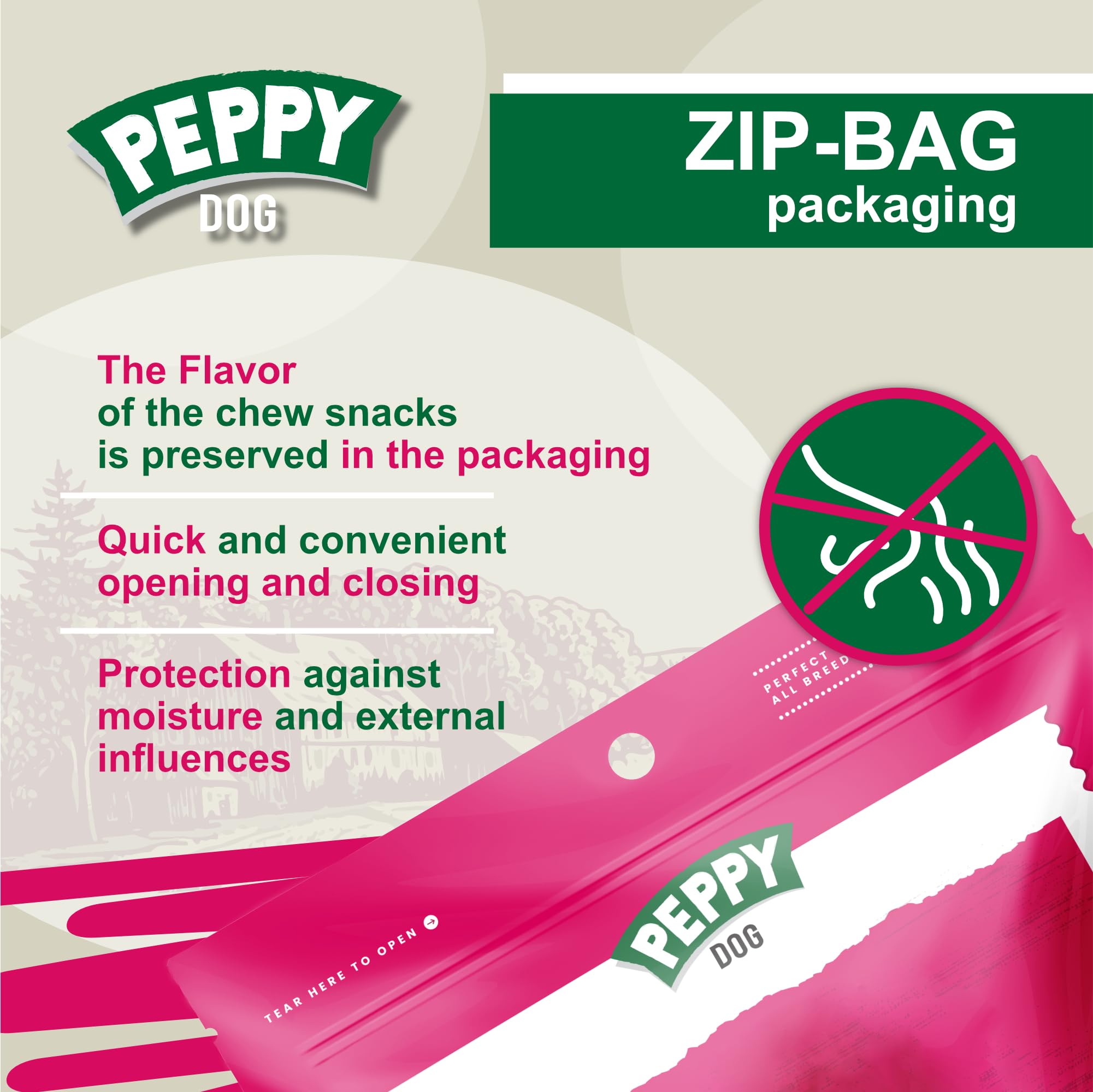 PEPPY DOG envase práctico para meriendas al aire libre de orejas con pelo