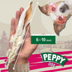 PEPPY DOG orejas de conejo con pelo, textura deshidratada suave para morder