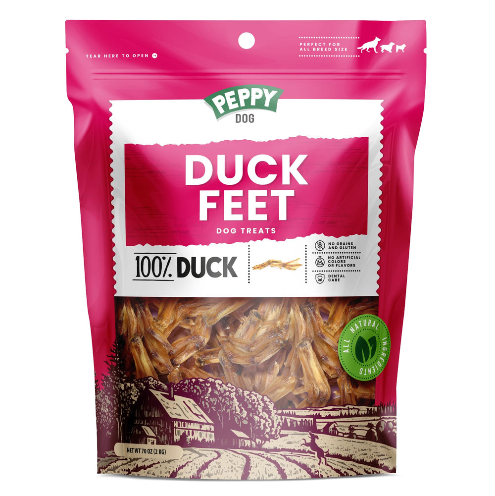 PEPPY DOG patas de pato natural 70 onzas, snack saludable para perros.