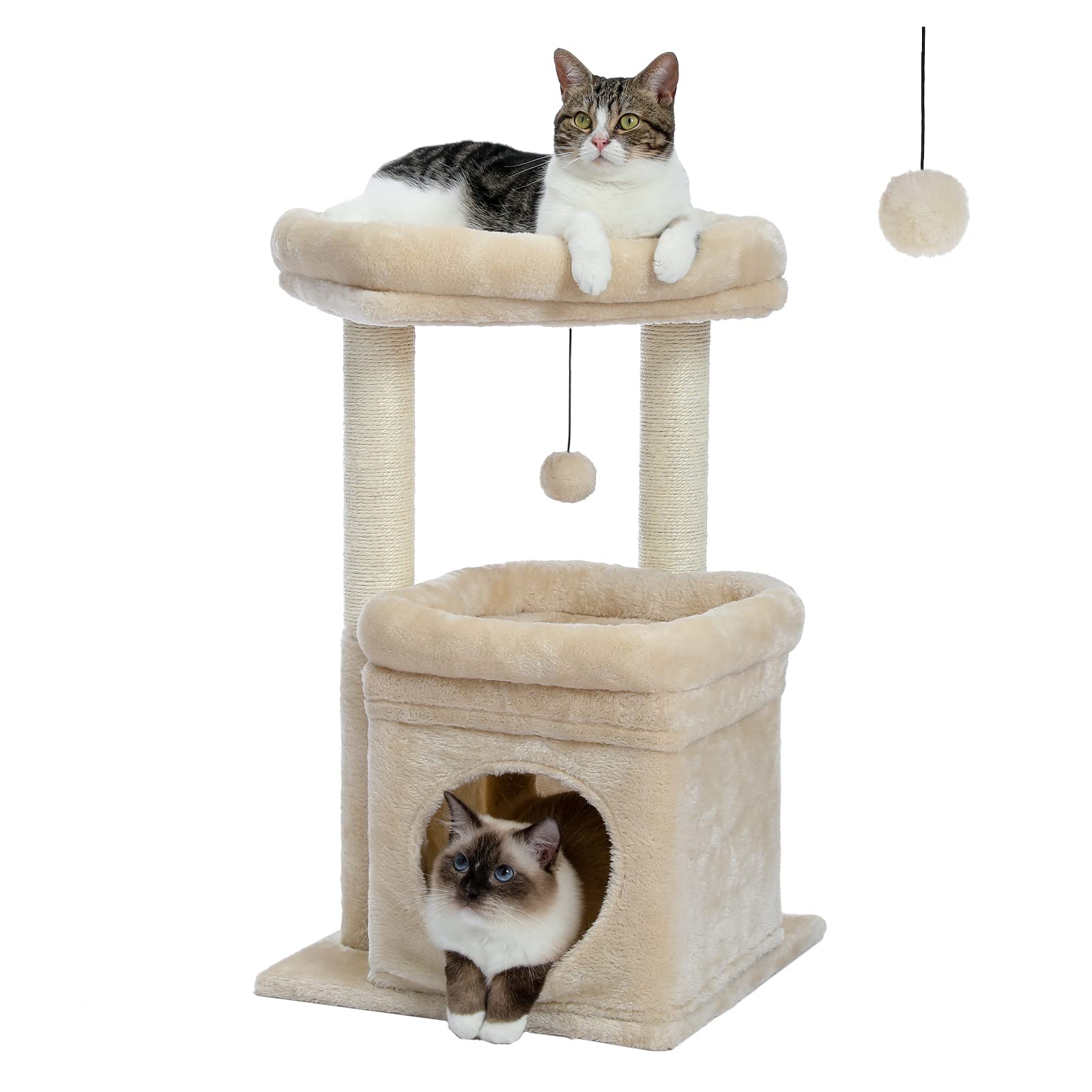 PEQULTI Cat Tree refugio privado para siestas tranquilas y retiro.