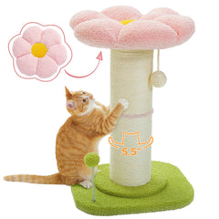 PEQULTI flor-gato: plataforma cómoda para descansar y rascar en interior.