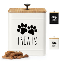 PERFNIQUE contenedor de golosinas para perros, vista frontal, práctico y apto para encimera.