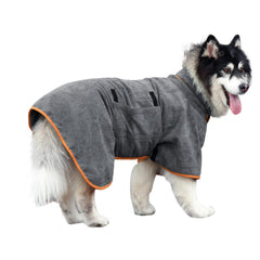 Periflowin bata seca para perro frente, absorbe humedad rápidamente tras el baño.
