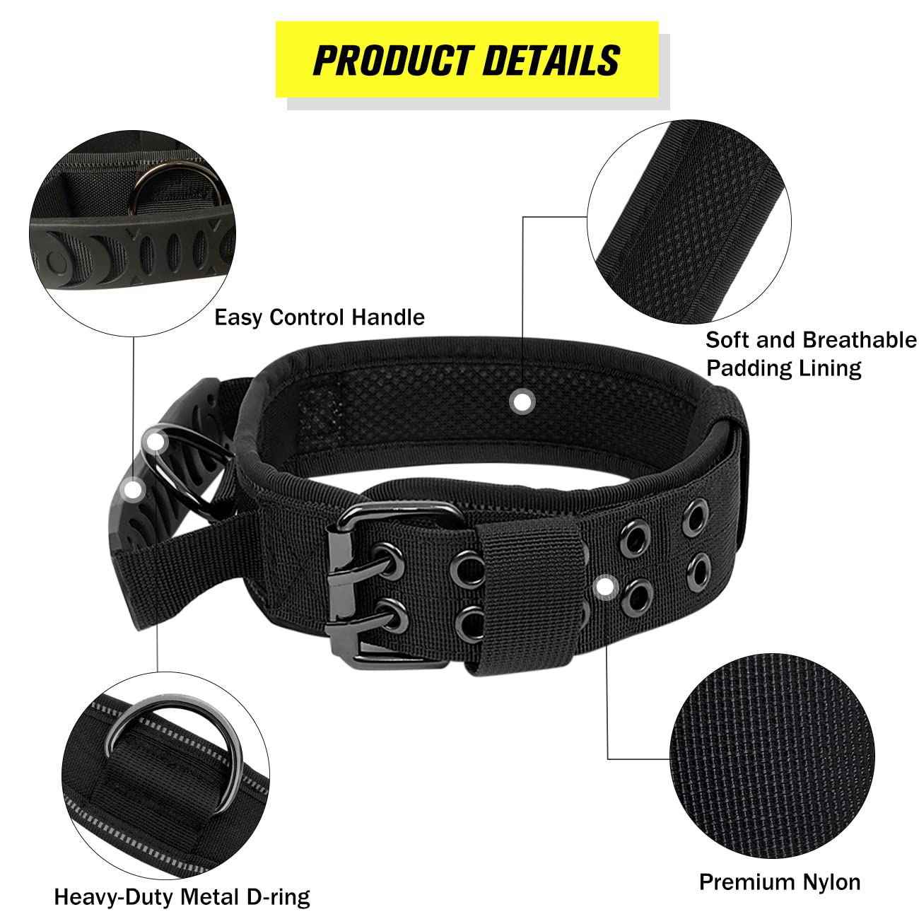 Periflowin collar nylon 1000d resiste uso diario y entrenamiento