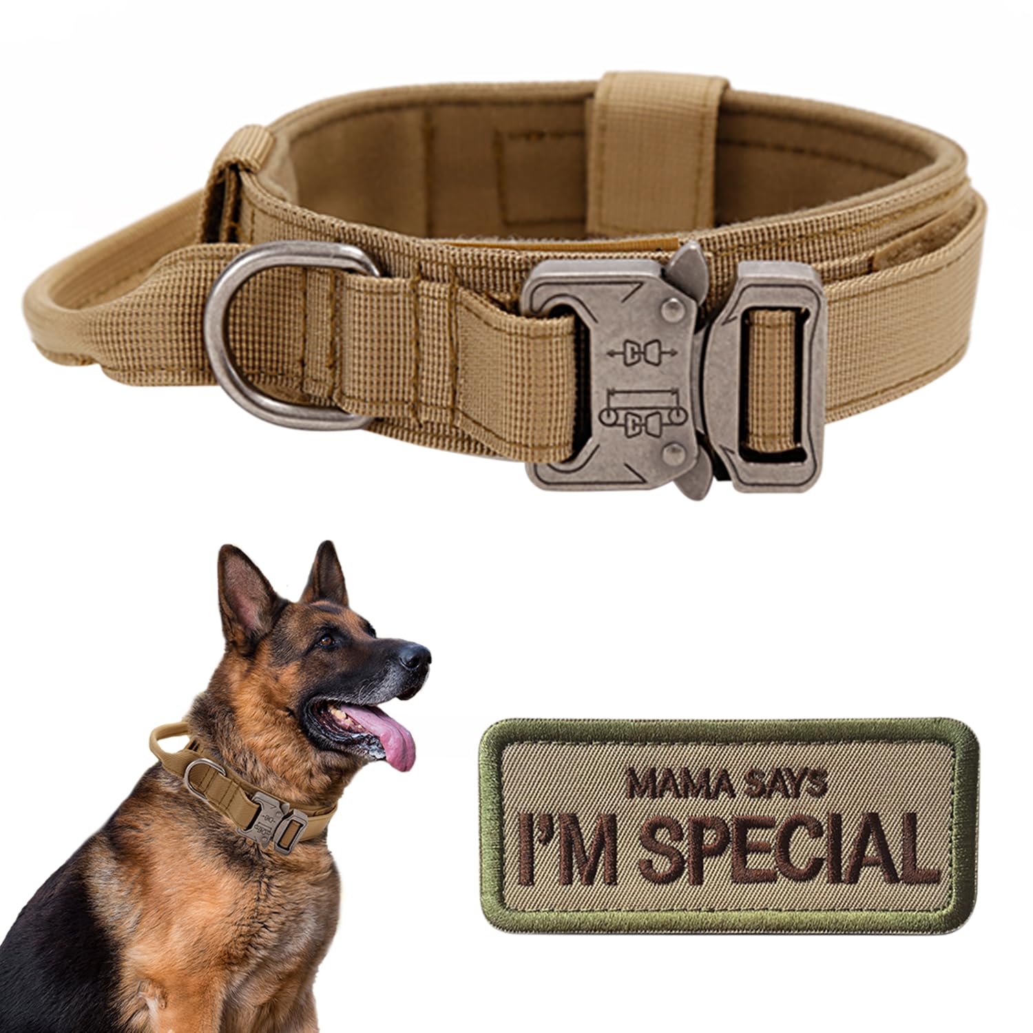 Periflowin collar tactico con asa de control para paseos más seguros