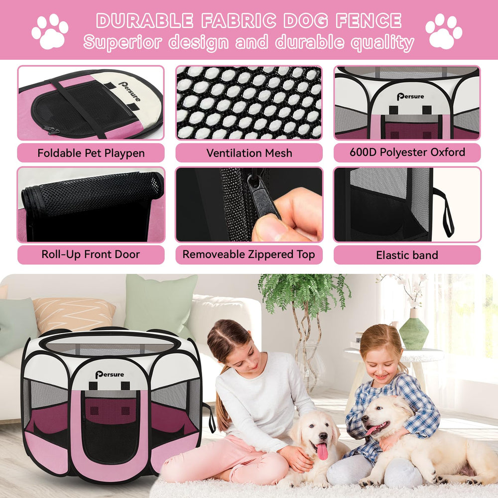 Persure Playpen montaje rápido sin herramientas para viajar con seguridad.