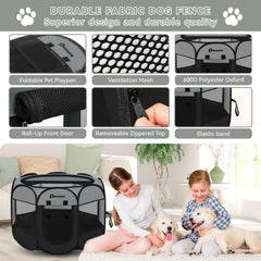 Persure Playpen con malla y ocho paneles para buena ventilación.