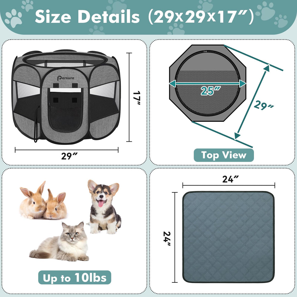 Persure Playpen: techo desmontable para sombra y ventilación.