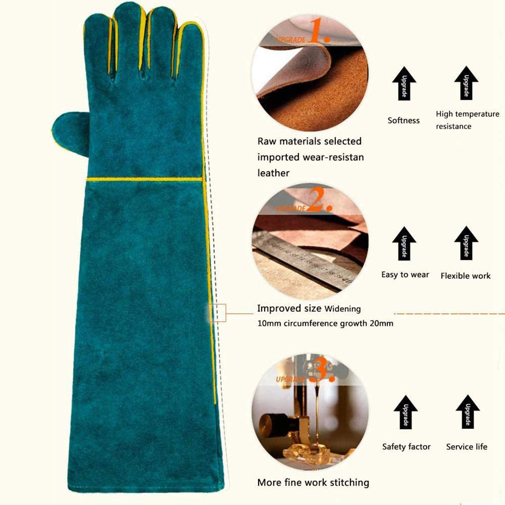 Guante PeSandy protección de antebrazo amplia para aves grandes y reptiles