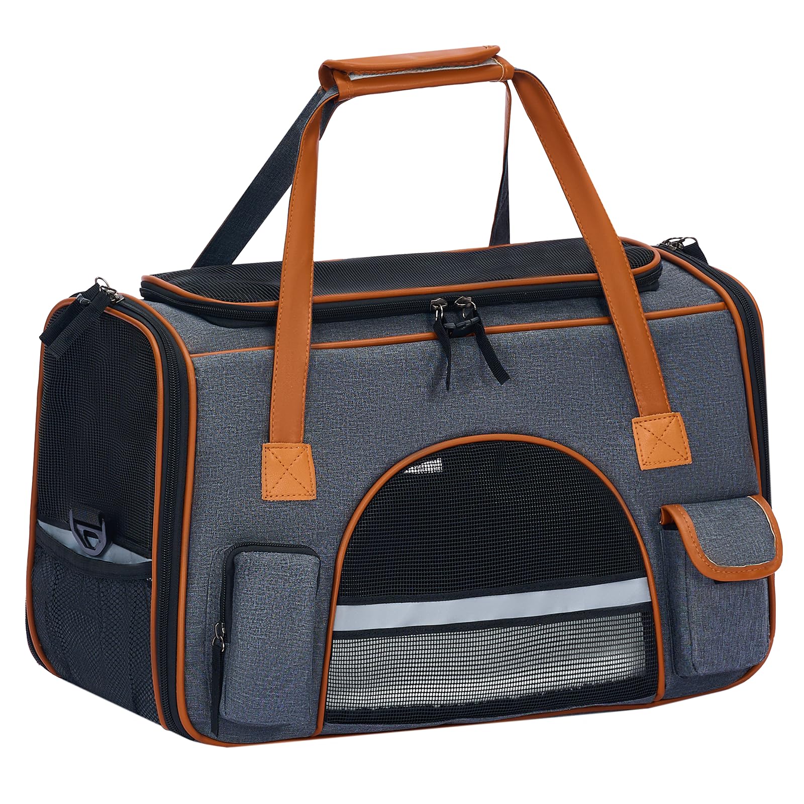 Pesen transportín para gato resistente, ideal para viajes estables y cómodos.