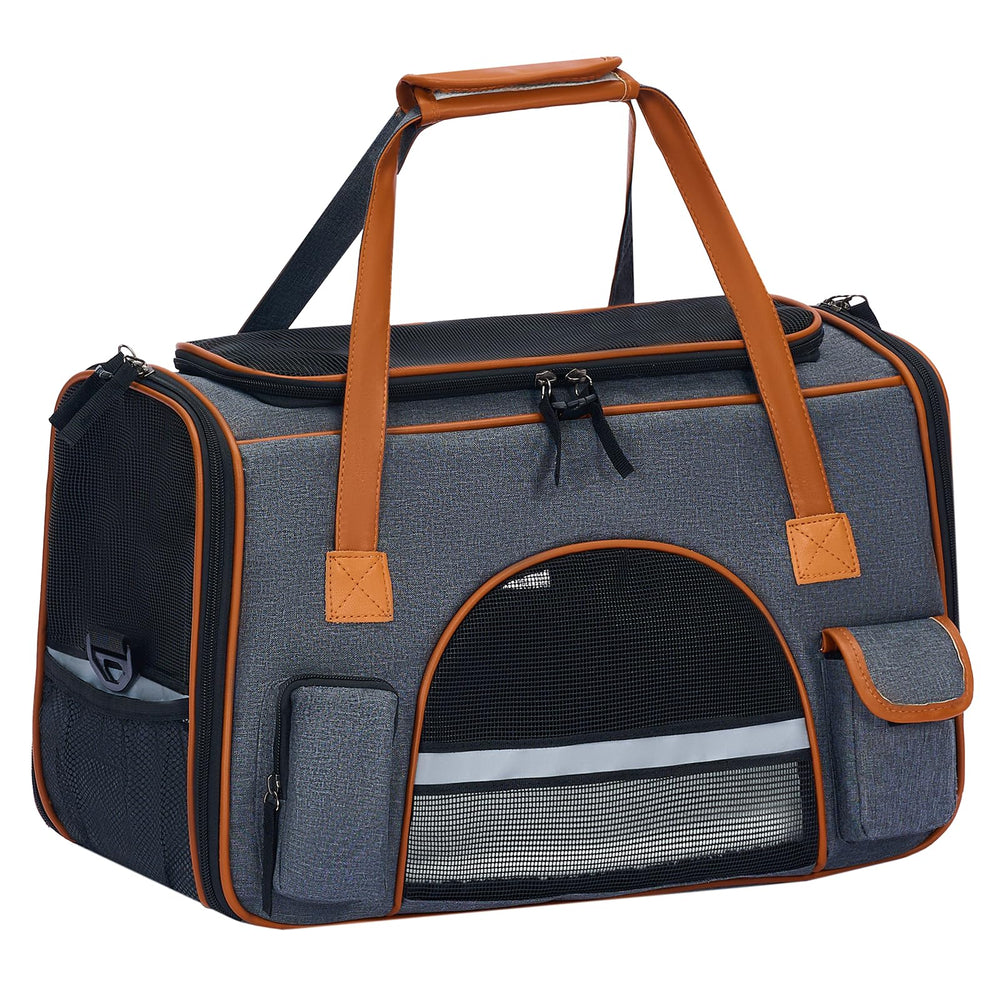 Pesen transportín para gato resistente, ideal para viajes estables y cómodos.