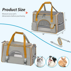 Pesen transportín para gatos con base de lana de cordero para mayor confort.