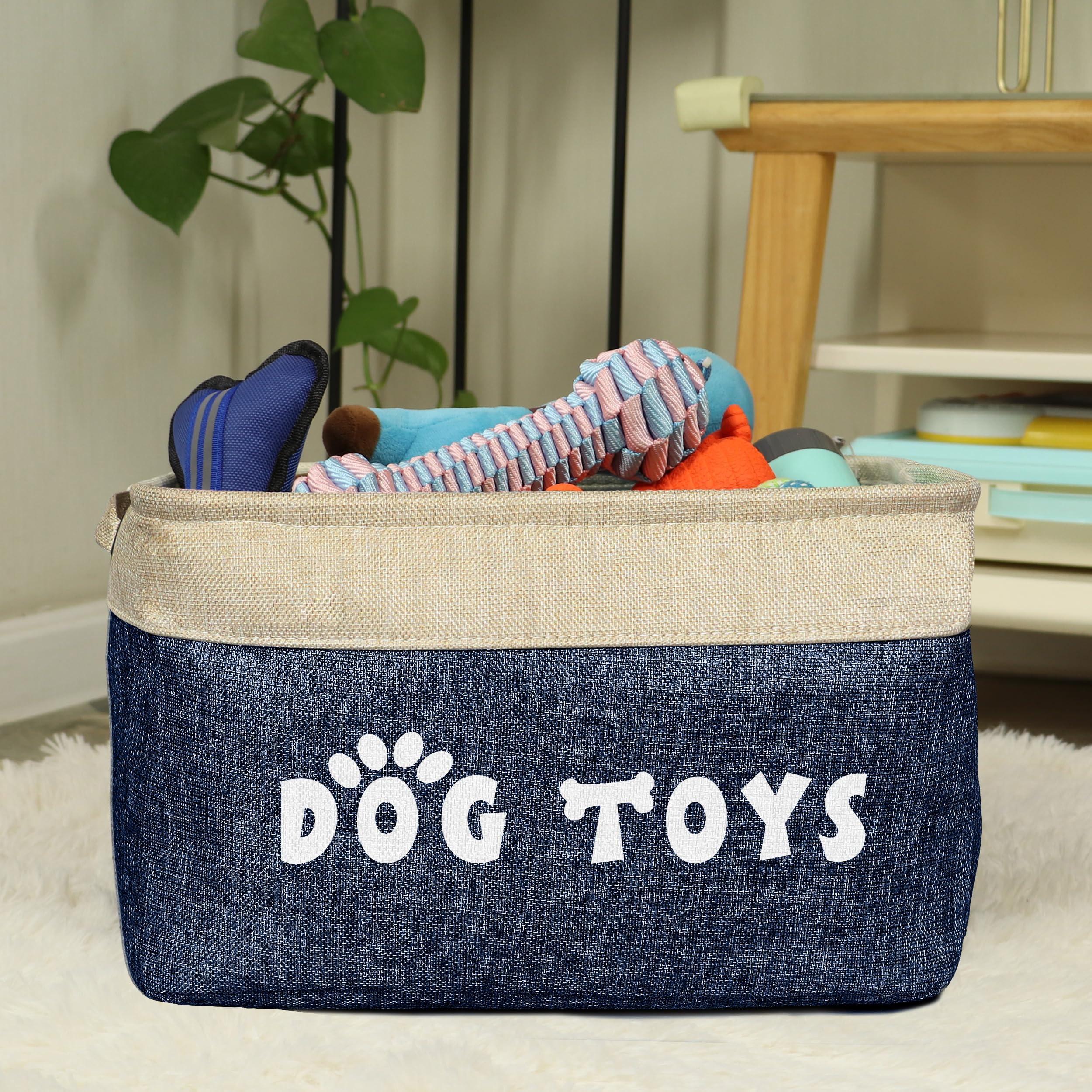 PET ARTIST cesta de juguetes para perro, plegable y compacta para guardar.