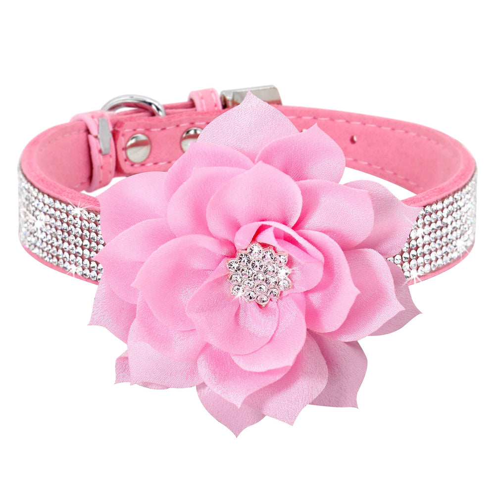 PET ARTIST collar con pedrería brillante para paseos con estilo