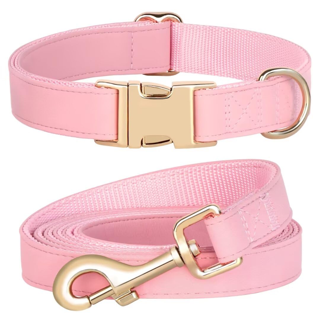 Collar PET ARTIST PU suave en Rosa, ideal para paseos diarios