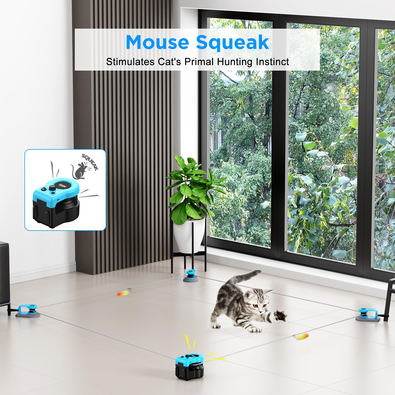 Pet Deluxe Juguete Gato Cuerda DIY crea rutas de persecución personalizadas