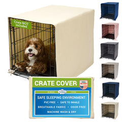 Cobertor Pet Dreams transpirable para jaula de perro con buena ventilación.