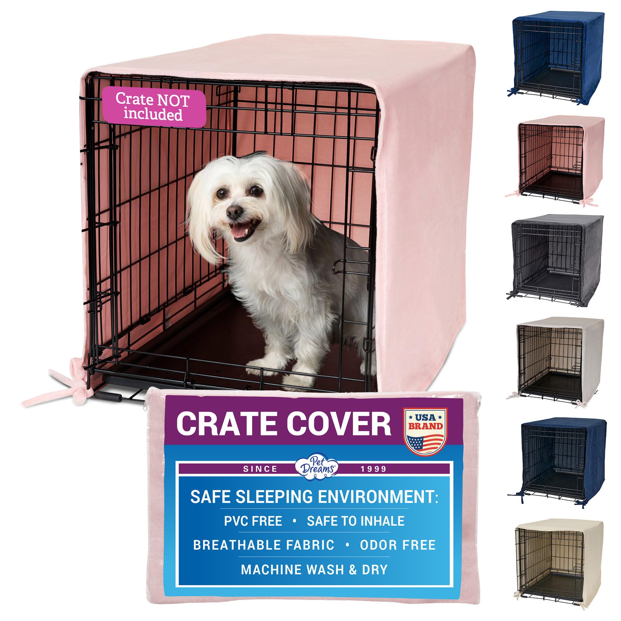 Pet Dreams cubre jaula perro con ventilación óptima rosa mediano 30
