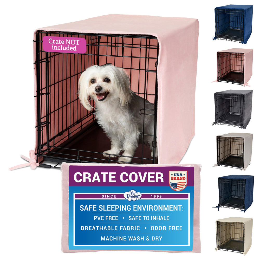 Pet Dreams cubre jaula perro con ventilación óptima rosa mediano 30