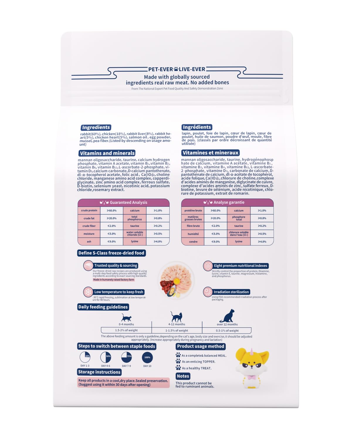 PET-EVER PureFeast uso como comida o complemento, versátil para horarios de comida.