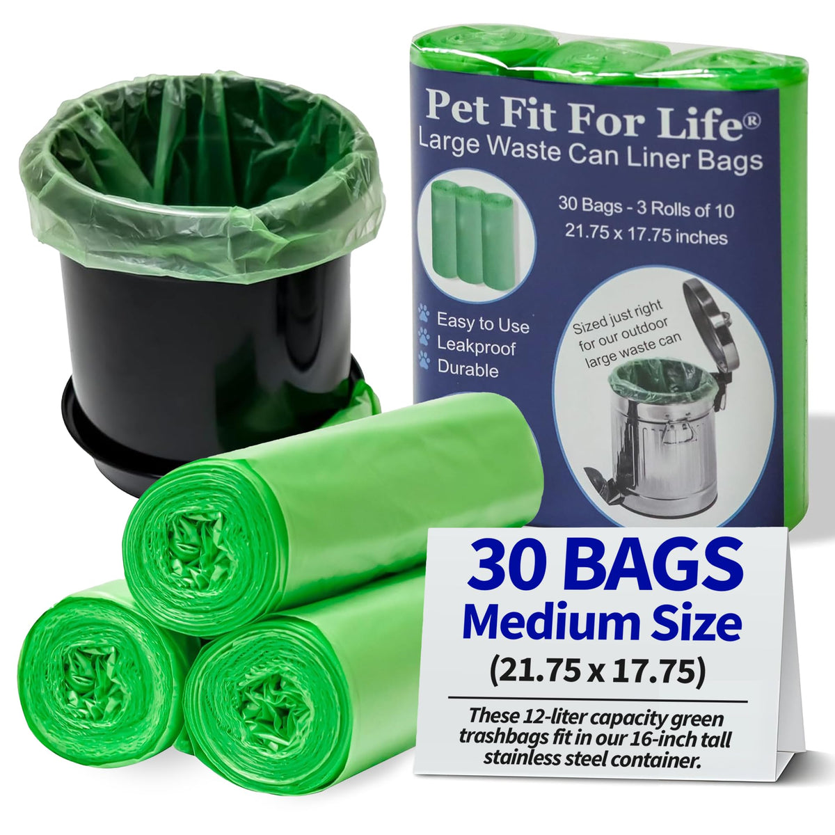 Pet Fit For Life: bolsas de 3.1 gal impermeables para baños y cocinas.