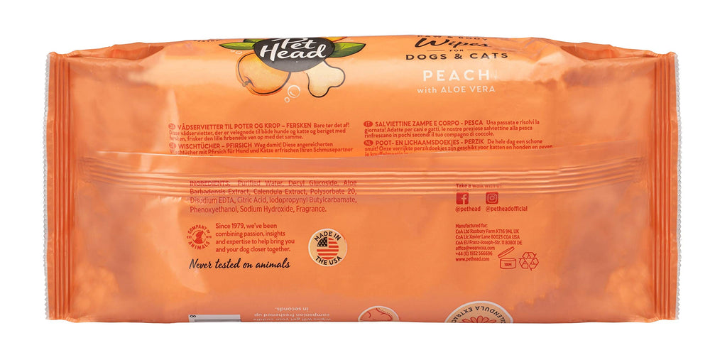 Pet Head aroma melocotón, frescura en el cuidado diario