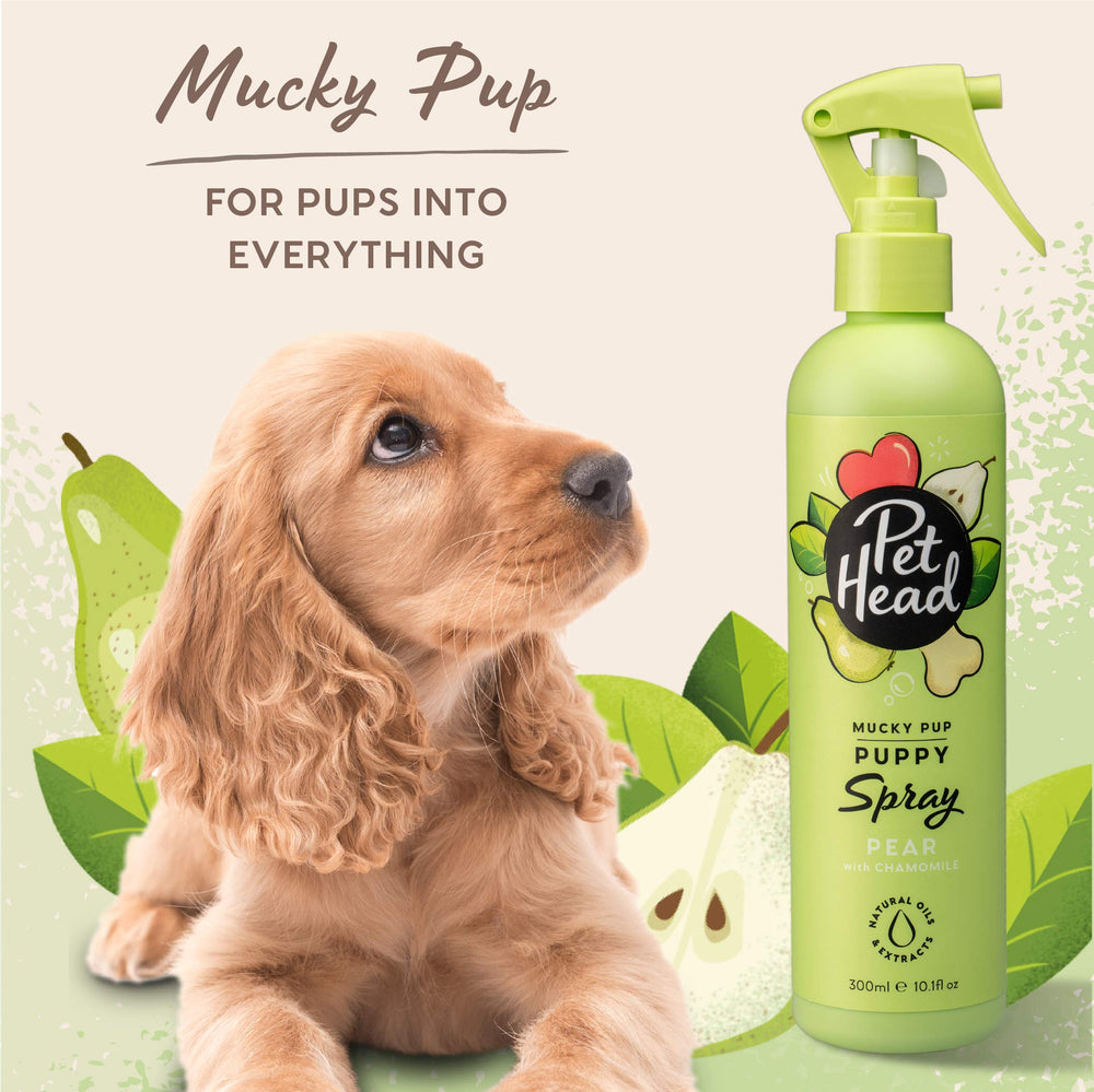 Pet Head manzanilla suave nutre la piel sensible del cachorro.