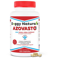 Pet Health Pharma Azovast Plus: botella frente, ayuda a la salud renal de perros y gatos.