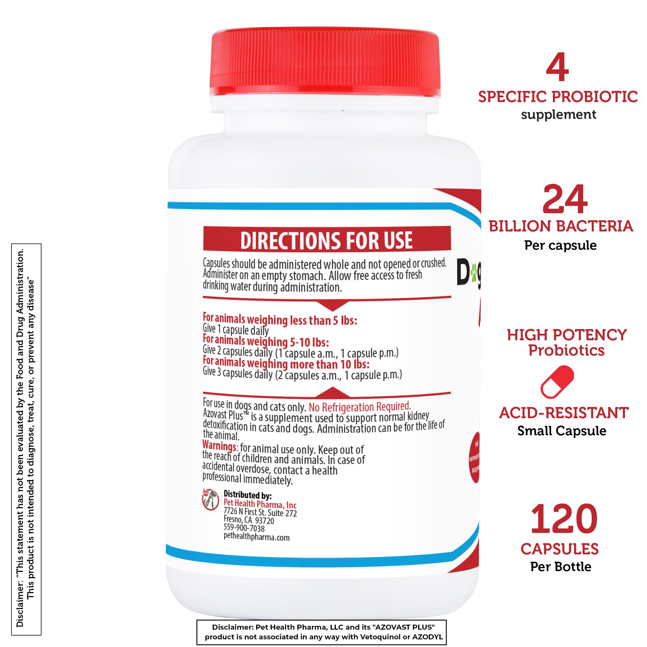 Pet Health Pharma Azovast Plus: almacenamiento cómodo sin refrigeración.