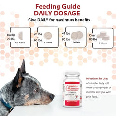 Pet Health Solutions Cranberry D-Mannose: tabletas sabrosas para la higiene urinaria.