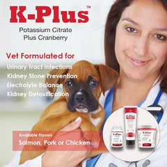 Pet Health Solutions K-Plus extracto de arándano apoya la salud de la vejiga.
