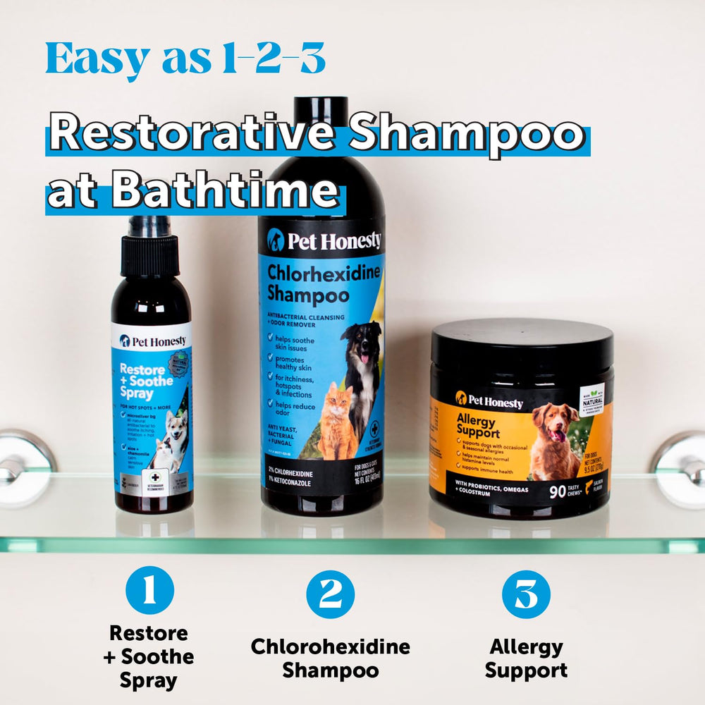 Pet Honesty shampoo pelaje brillante tras el lavado.