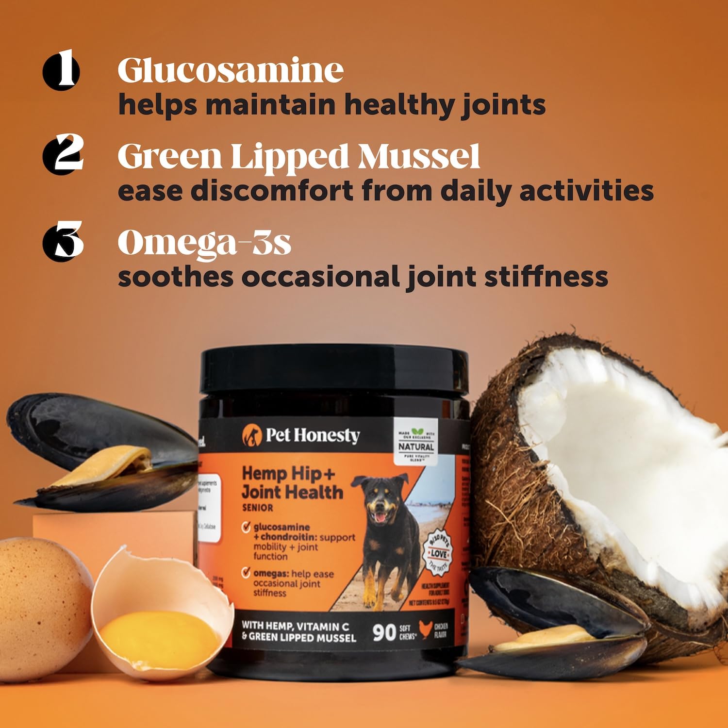 Pet Honesty glucosamina: soporte para articulaciones y flexibilidad canina