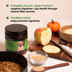 Pet Honesty - ingredientes naturales: calabaza, pectina de manzana y psyllium