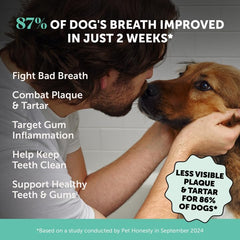 Pet Honesty, mejora del aliento gracias a mezcla herbal y postbióticos.