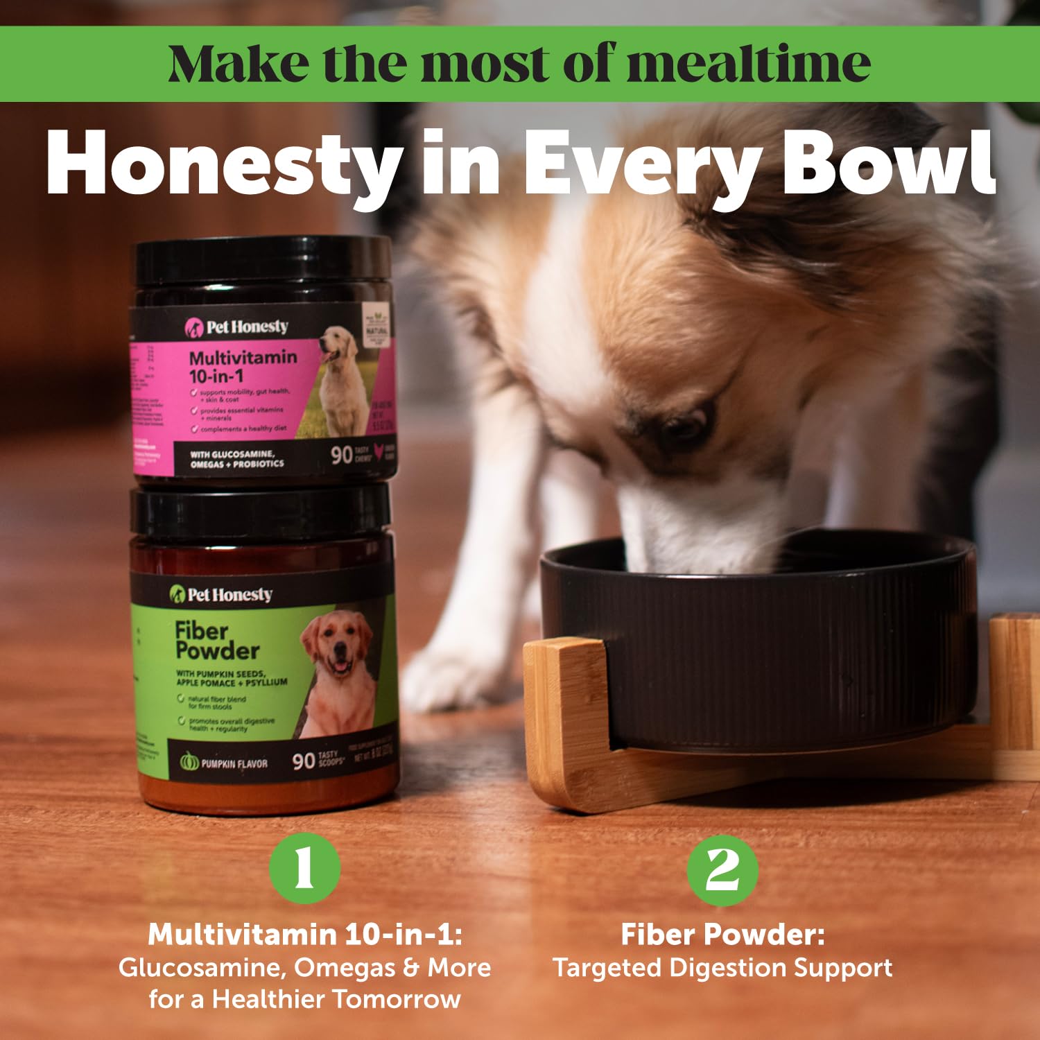 Pet Honesty - mezcla sobre comida de perro: topper sabroso para la digestión