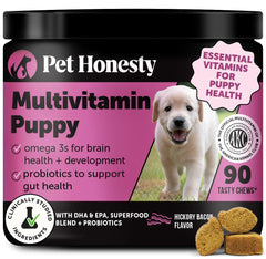 Pet Honesty multivitamin puppy treats, sabor Hickory Bacon, ideal para premiar durante el entrenamiento