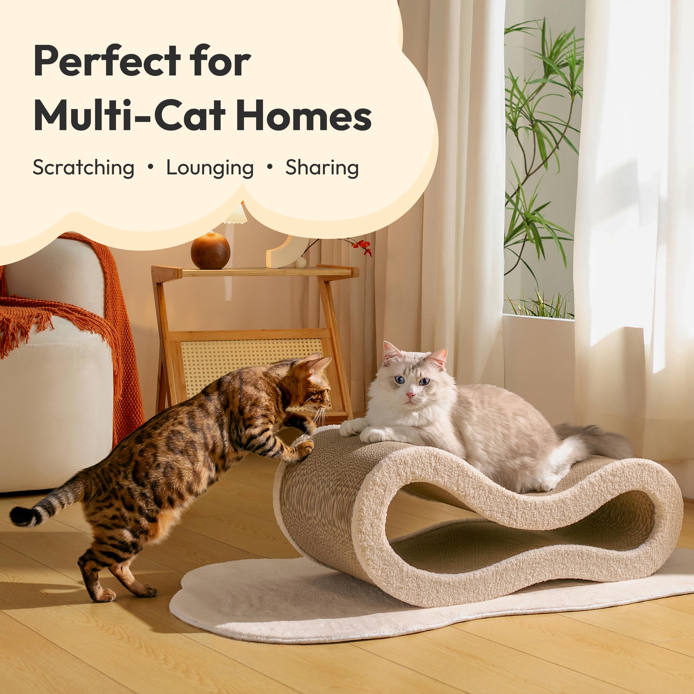 Pet JoJo Cloud Lounge, diseño moderno de nube que decora mientras rasca